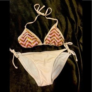 White sequence bikini